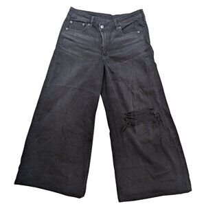 American Eagle Extra Short (petite) Black Denim Wide (EUC)